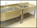 Pot wash sink and single bowl sink